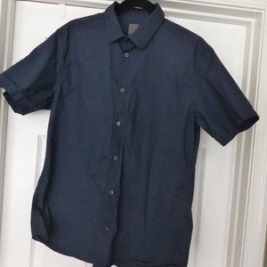 H&M Men's Slim Fit Dark Blue Dress Shirt Size L